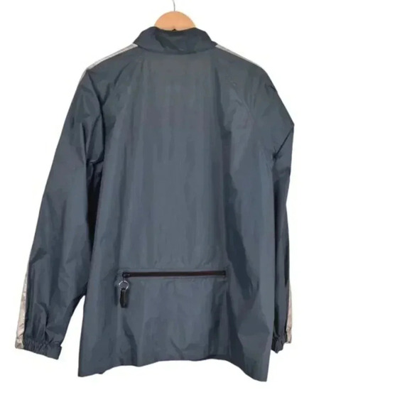 Nike Windbreaker  Jacket Blue Nylon Full Zip Reflective Stripes Size Large - Picture 6 of 12